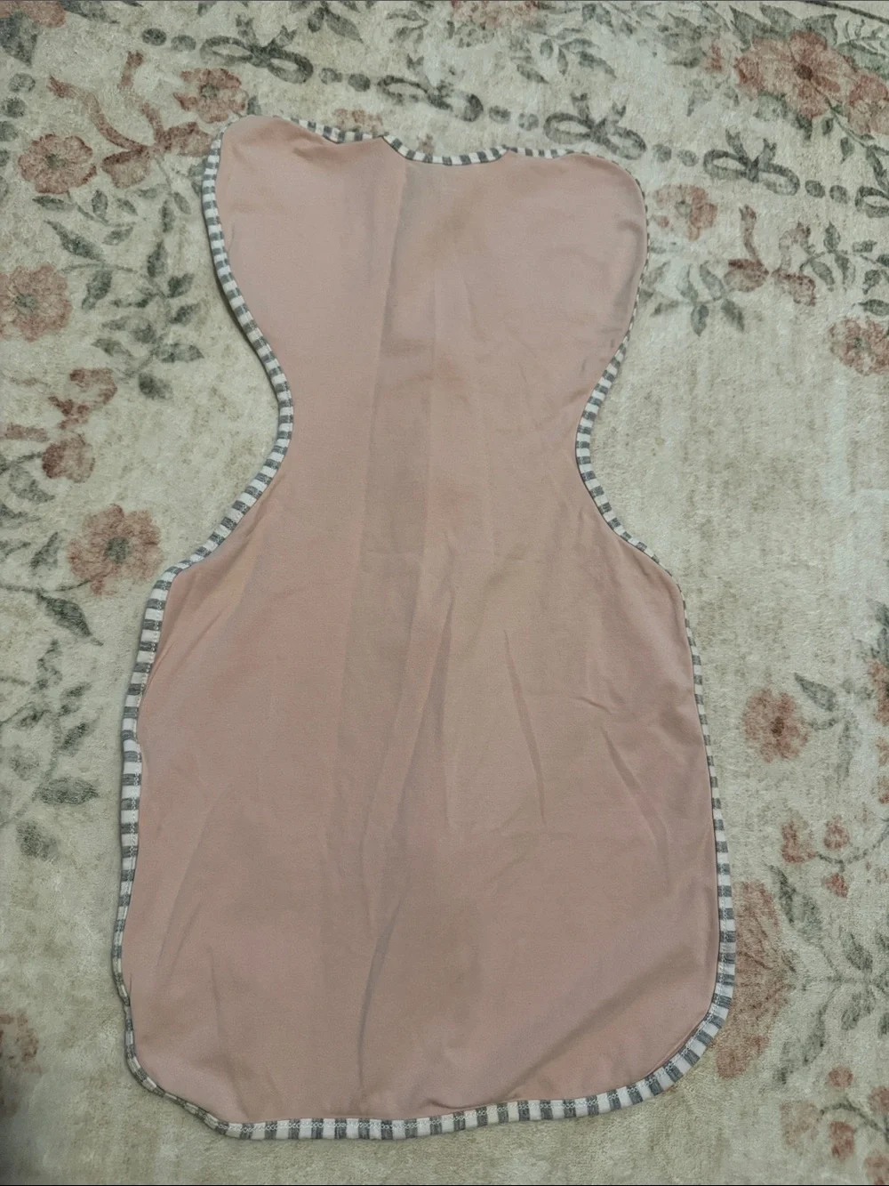 Love to dream Pink Zip Swaddle Sack with Striped Trim